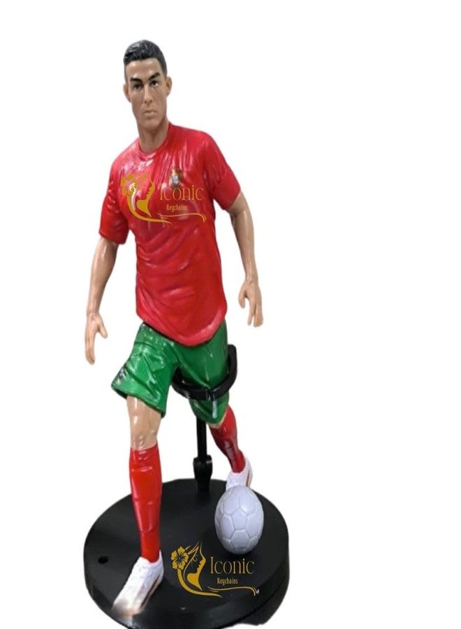 Iconic Keychains سلسلة مفاتيح مميزة لكريستيانو رونالدو، لاعب منتخب البرتغال، إصدار خاص لهواة الجمع، مجسم/لعبة حركة، بحجم 7 بوصات - Image 1